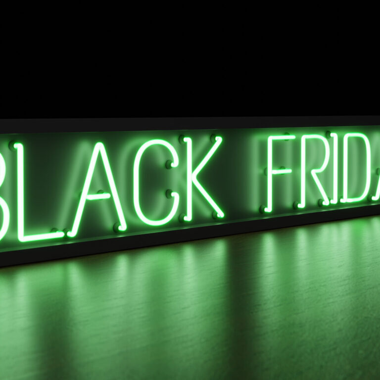 Green neon Black friday trendy sign