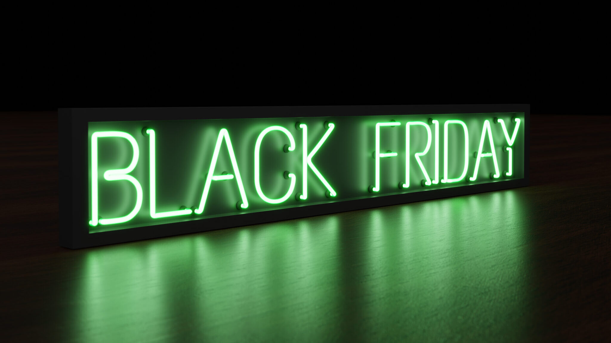 Green neon Black friday trendy sign